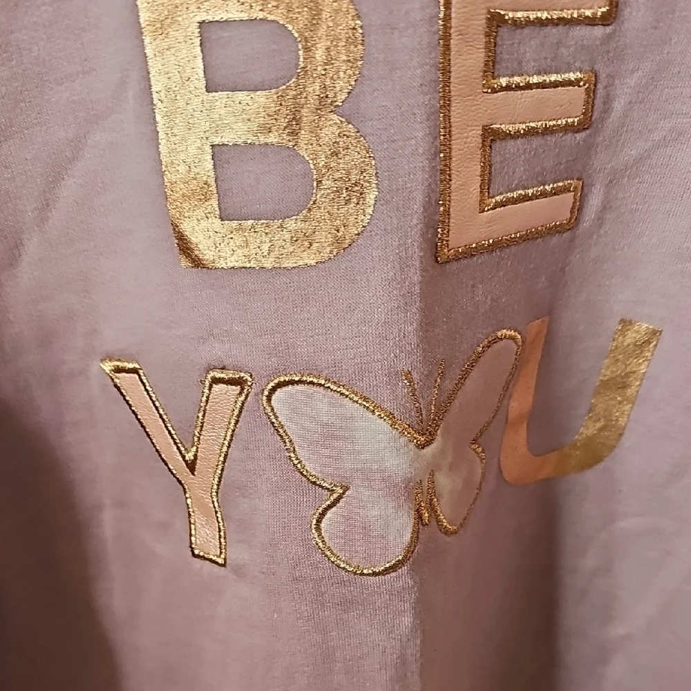 Btween NWT Girls Purple and Gold 'Be You' Sweatshirt and Tie-Dye Set Size 6